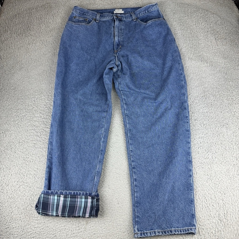 L.L. Bean Jeans Women's 18 Flannel Lined Original Fit High Rise Regular Wash